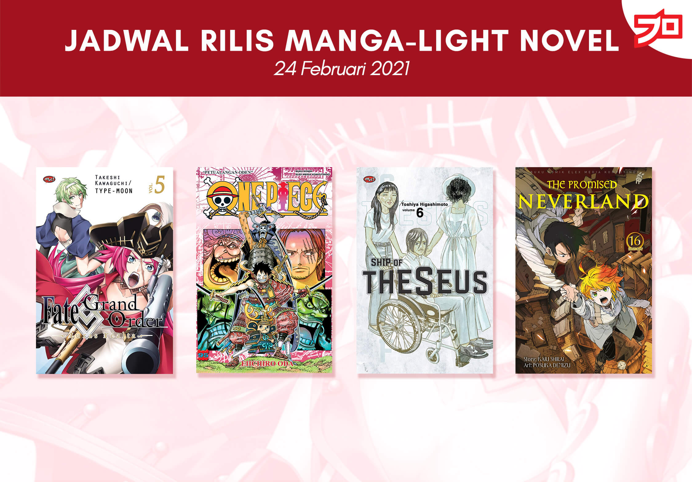 Ini Dia, Jadwal Rilis Manga-Light Novel di Indonesia Minggu ini! [24 Februari 2021]