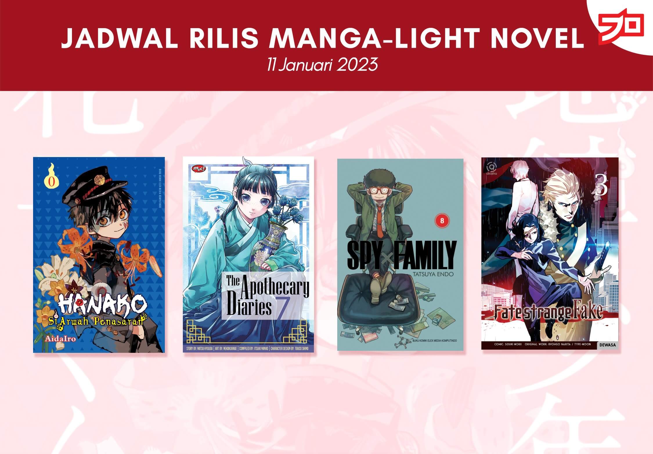 Ini Dia, Jadwal Rilis Manga-Light Novel di Indonesia Minggu Ini! [11 Januari 2023]